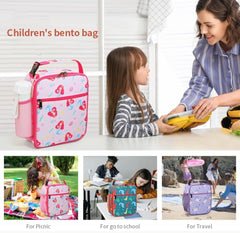 Lkw Ogechi Insulated Kids Lunch Bag with Side Pocket – Leakproof, Portable Thermal Lunch Box to Keep Food Fresh for School, Picnic, and Outdoor Use