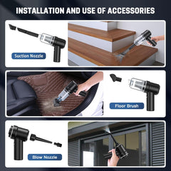 YWSS Cordless Mini Handheld Vacuum, Electric Air Duster & Vacuum Cleaner 2 in 1 Rechargeable, Portable for Home, Office and Car