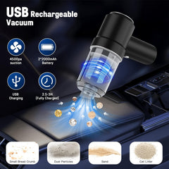 YWSS Cordless Mini Handheld Vacuum, Electric Air Duster & Vacuum Cleaner 2 in 1 Rechargeable, Portable for Home, Office and Car
